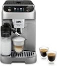 a de'longhi espresso machine with several espresso creations