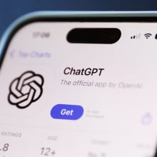 ChatGPT on App Store on an iPhone.