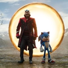 Jim Carrey as Ivo Robotnik and Sonic (Ben Schwartz) in 'Sonic the Hedgehog 3'