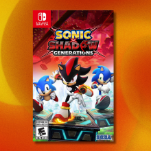  Sonic X Shadow Generations for Switch on orange and yellow abstract background