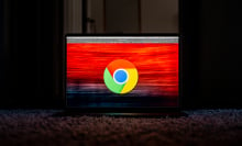 Google Chrome logo on laptop