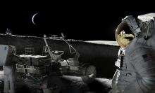 A NASA conception of future astronauts working on the lunar surface.