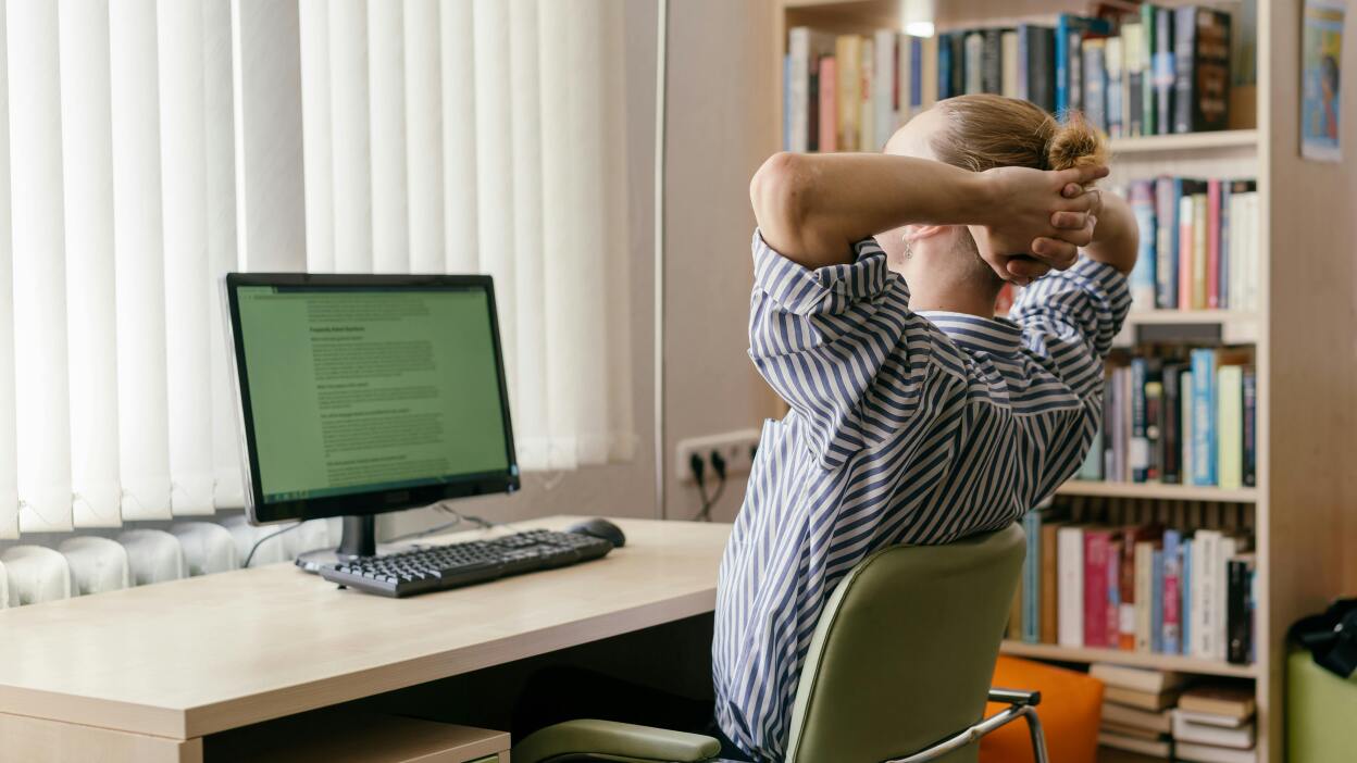 Man looking at screen