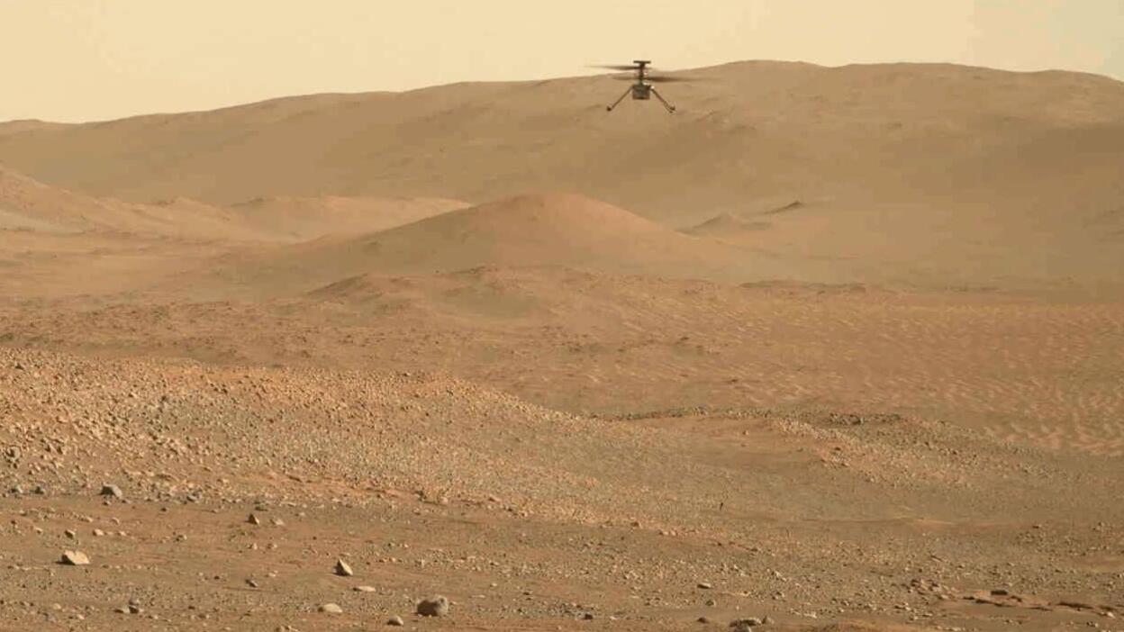 NASA's Perseverance rover filmed the Ingenuity helicopter during its 54th flight.