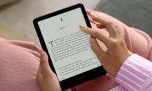 Person using Amazon Kindle tablet