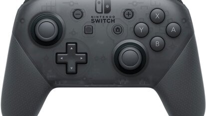 nintendo switch pro controller on white background