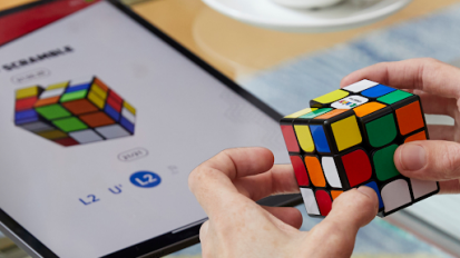 smart rubiks cube being solved