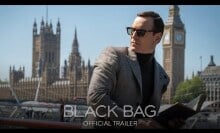 Michael Fassbender in front of Big Ben in "Black Bag."