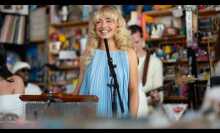 Sabrina Carpenter at NPR's Tiny Desk Concert.