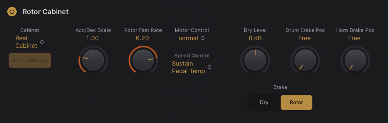 Figure. Vintage B3 Rotor Cabinet parameters.