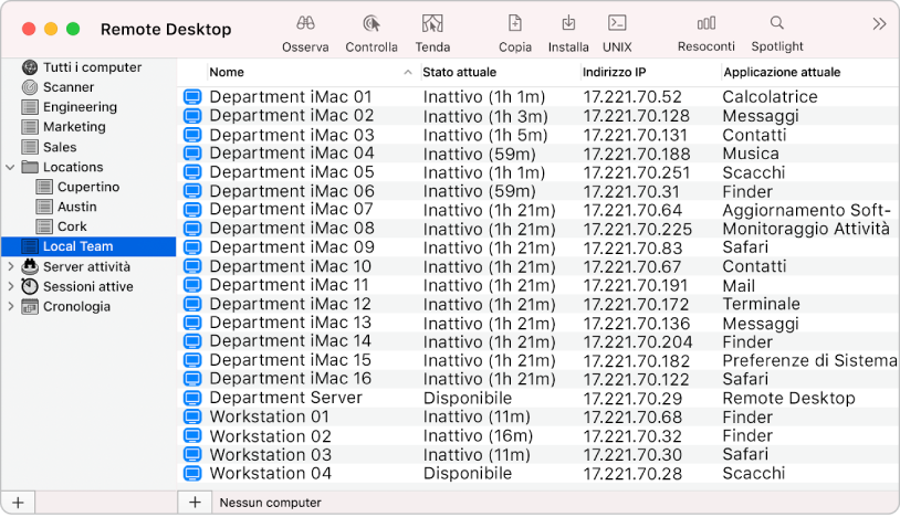 Crea elenchi computer, così da poterli gestire in maniera efficace.