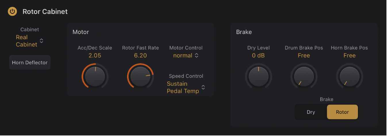 Figure. Vintage B3 Rotor Cabinet parameters.