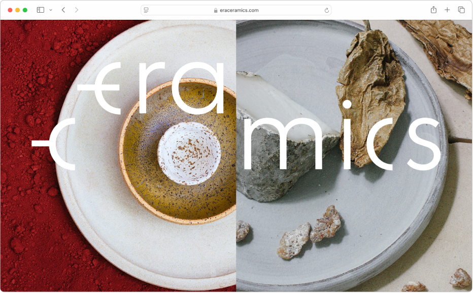 Une fenêtre Safari affichant le site web « Era Ceramics ».