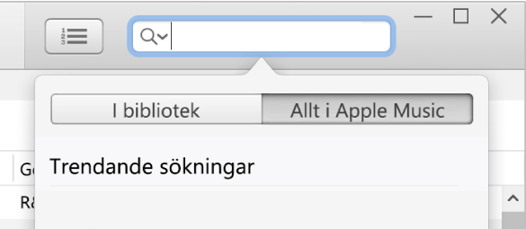 Sökfältet för Apple Music.
