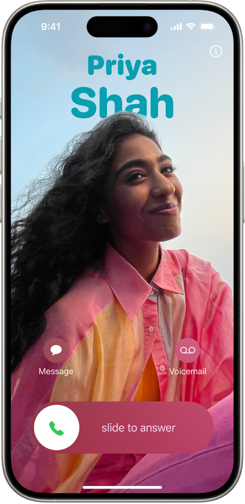 The iPhone call screen with a unique Contact Poster.