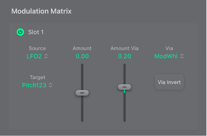 Figure. ES2 Mod Matrix Slot 1.