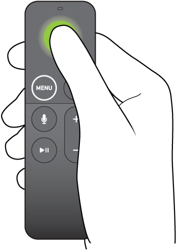 Illustration montrant le maintien de pression sur le centre de la surface tactile