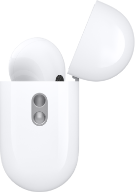 AirPods Pro 2の充電ケースの側面。キャリングストラップを取り付けるためのストラップループがあります。