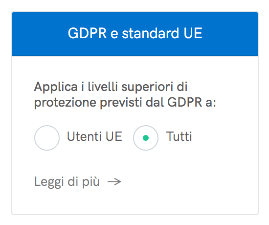 Applica i livelli superiori di protezione previsti dal GDPR