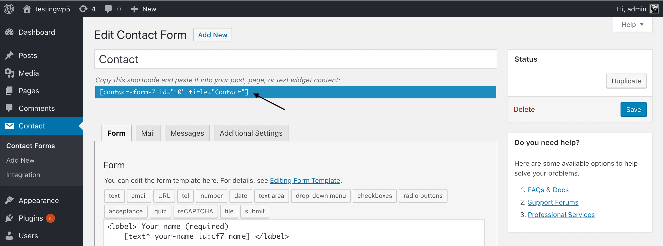 Contact Form 7 + Consent Database