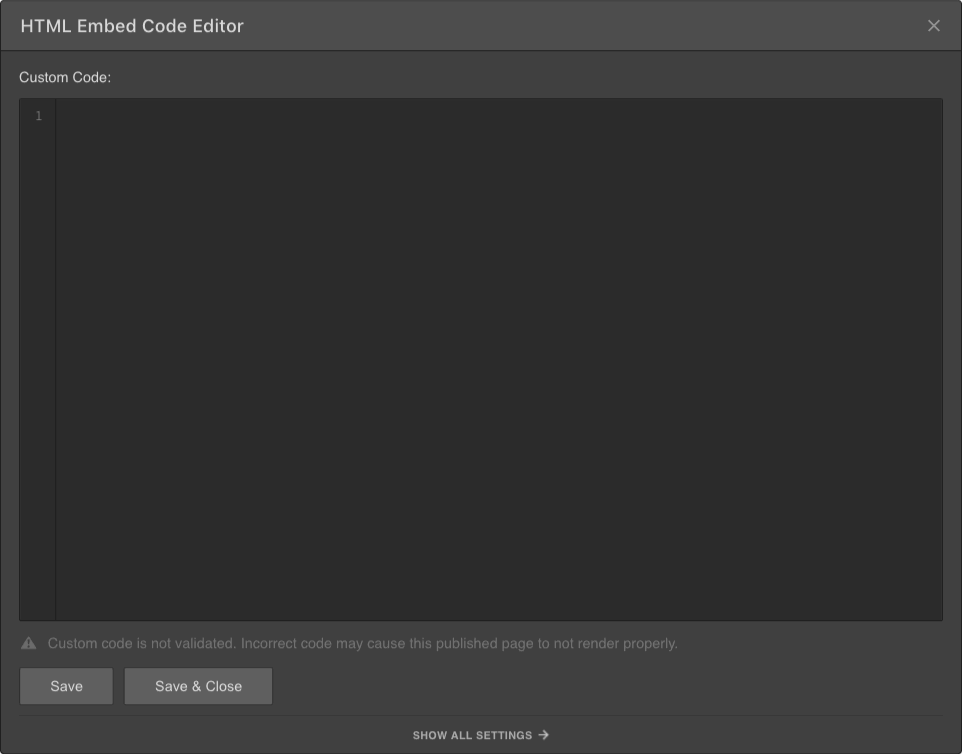 Webflow HTML Embed Code Editor