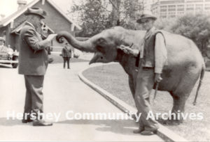 Milton Hershey enjoyed walking through the Park and the Zoo to see for himself how visitors were enjoying themselves, ca. 1934