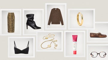 fashion and accessory items arranged in a collage