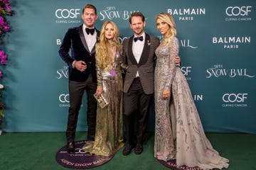 aspen, colorado february 03 l r michael orcutt, rachel zoe, thomas pierce and giuliana rancic attend the aspen snow ball at the st regis aspen resort on february 03, 2024 in aspen, colorado photo by nick tininenkogetty images for childrens oncology support fund