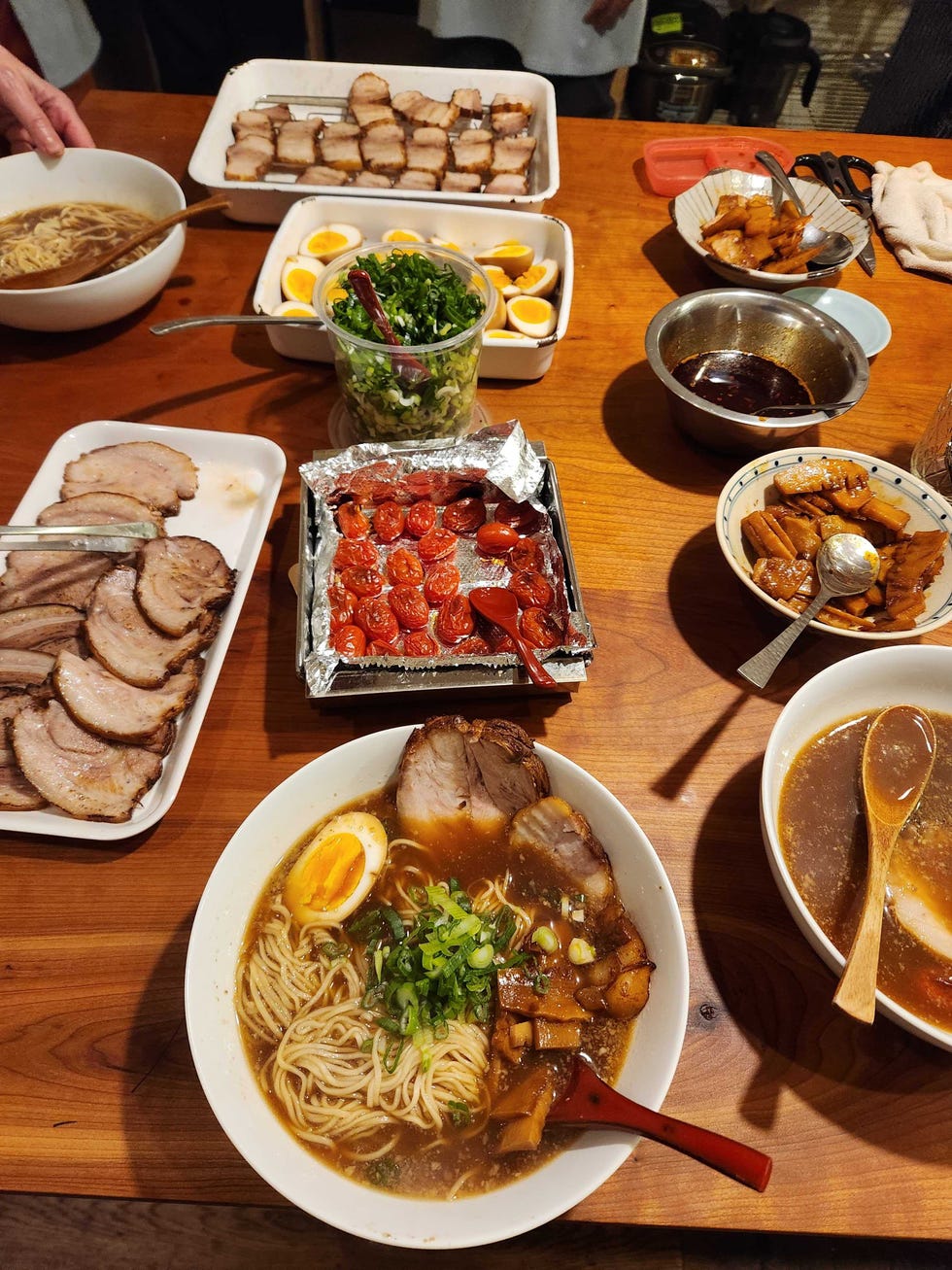 a table full of food