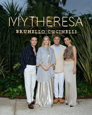 ed westwick, kelly rutherford, brunello cucinelli, and amy jackson at brunello cucinelli mytheresa event