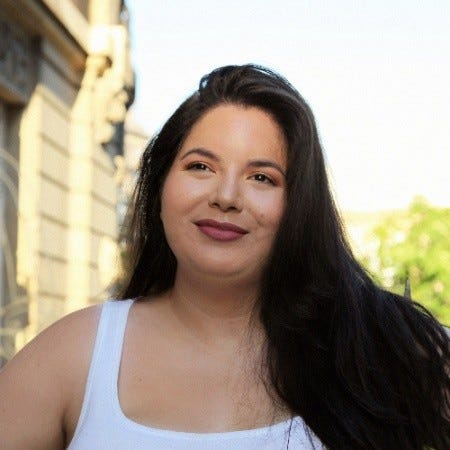 a woman with long hair