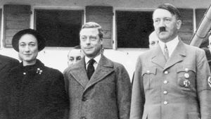 Adolf Hitler with the Duke and Duchess of Windsor on the recent occasion when they visited the Bavarian alpine retreat of the German dictator