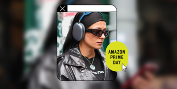 woman with airpod max for prime day