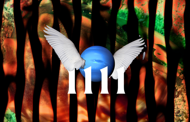 the number 1111 over a winged planet