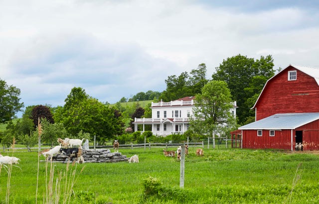 new york farmhouse homeowners josh kilmer purcell and brent ridge, of the fabulous beekman boys farm, barn, goats, garden