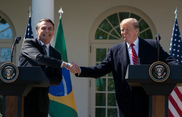 march 19, 2019   washington, dc, united states united states president donald j trump holds a news conference with president jair bolsonoro of brazil at the white house chris kleponis  polaris