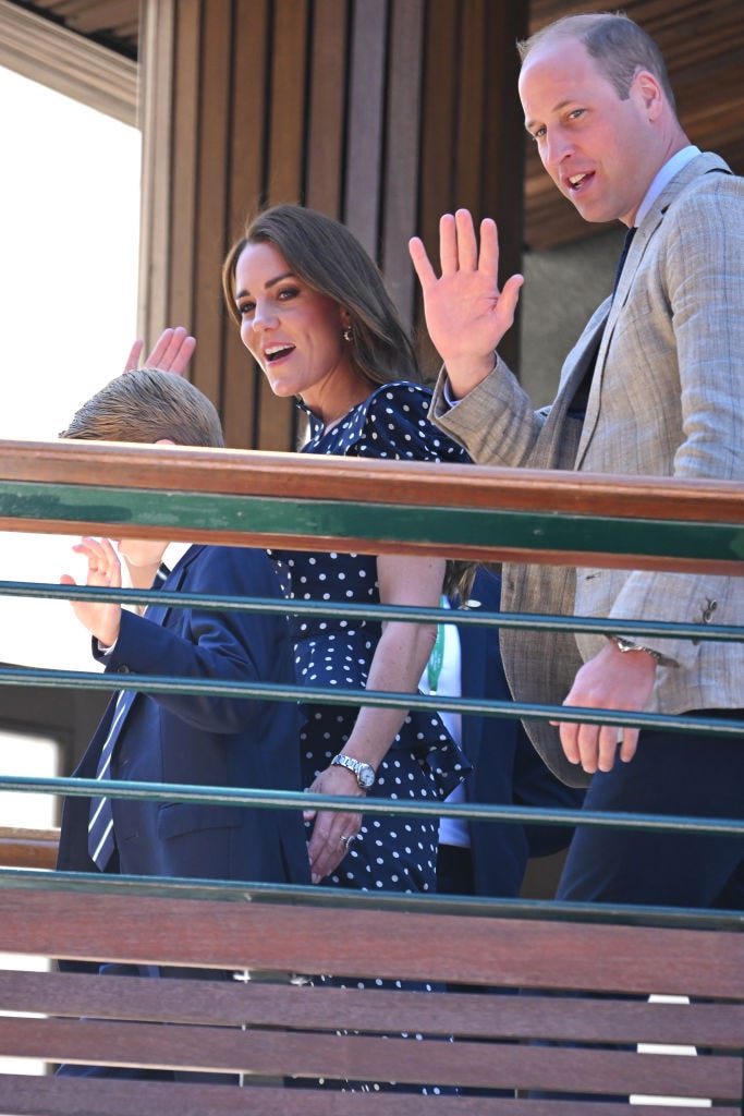 the duke and duchess of cambridge attend the wimbledon mens singles final