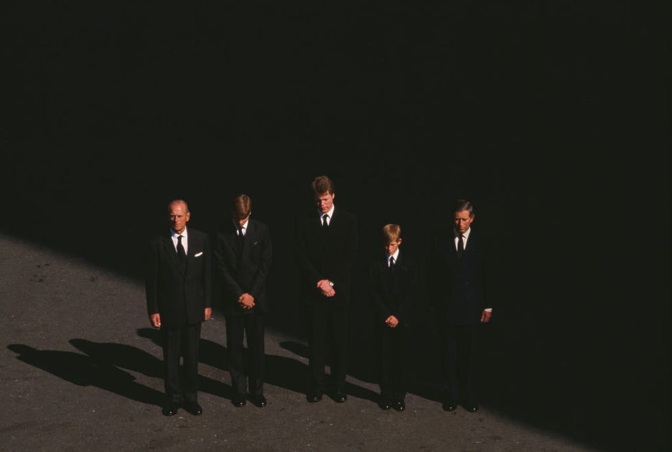 uk princess diana's funeral royal family