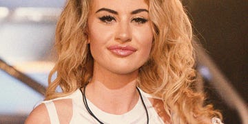 model chloe ayling smiles after being evicted from big brother