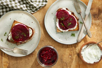 pickled beets and goat cheese toasts