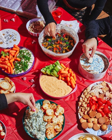 a table full of food