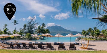 chairs and umbrellas on a beach