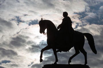 equestrian statue of the saxon king john, dresden, saxony, germany