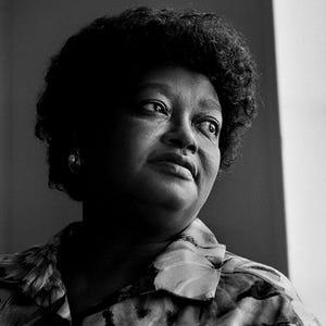 claudette colvin in a floral blouse