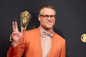 los angeles, california   september 19 seth rogen attends the 73rd primetime emmy awards at la live on september 19, 2021 in los angeles, california photo by rich furygetty images