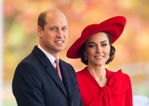 london, england november 21 prince william, prince of wales and catherine, princess of wales attend a ceremonial welcome for the president and the first lady of the republic of korea at horse guards parade on november 21, 2023 in london, england king charles is hosting korean president yoon suk yeol and his wife kim keon hee on a state visit from november 21 23 it is the second incoming state visit hosted by the king during his reign photo by samir husseinwireimage