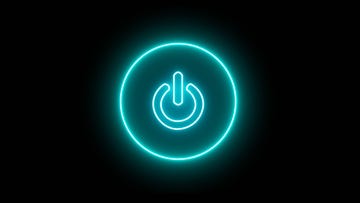 neon on off power buttons icon  neon light power button turning on and off neon power button icon on the black background