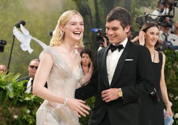 new york, new york may 06 elle fanning and gus wenner attend the 2024 met gala celebrating sleeping beauties reawakening fashion at the metropolitan museum of art on may 06, 2024 in new york city photo by jeff kravitzfilmmagic