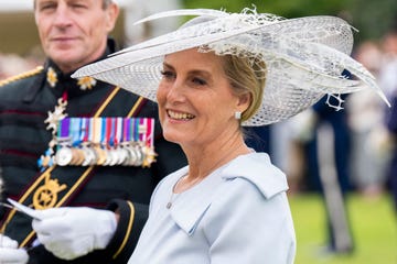 britains sophie, duchess of edinburgh meets guests during a garden party at the palace of holyroodhouse in edinburgh, on july 2, 2024 the king and queen are in scotland for royal week where they will undertake a range of engagements photo by jane barlow pool afp photo by jane barlowpoolafp via getty images