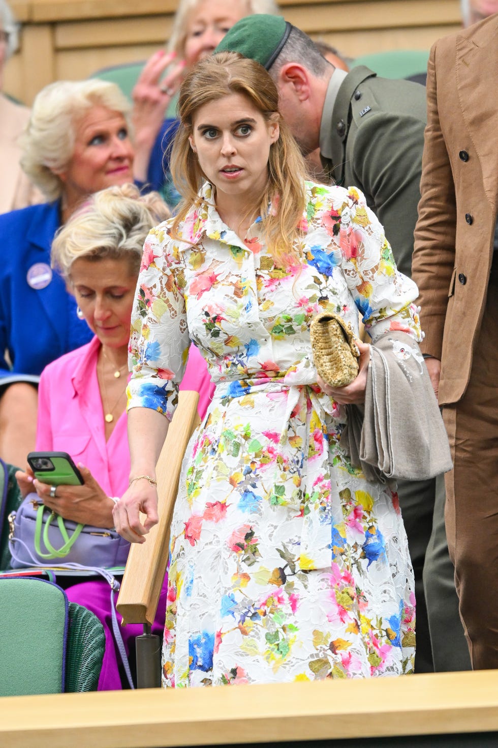 london, england july 09 princess beatrice of york attends day nine of the wimbledon tennis championships at the all england lawn tennis and croquet club on july 09, 2024 in london, england photo by karwai tangwireimage